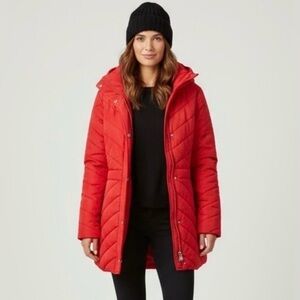 Northside Fen Nelli Red Quilted Puffer Coat‎ Size 14 Jacket Winter Outerwear